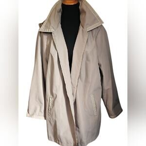Dennis Basso Luxurious A-line Tan Rain Jacket Coat